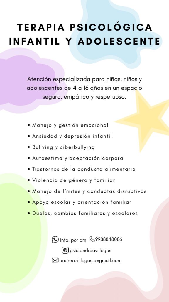 servicios de terapia psicologa-infantil-en-cancun-andrea-villegas- niños niñas terapia terapia para niños niñas adolescentes cancún